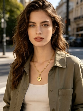 Equal‑Size Paperclip Chain Scattered Tiny Star‑Moon Charms Vacuum Gold Plated Stainless Steel Everyday Necklace | Factory Direct Wholesale