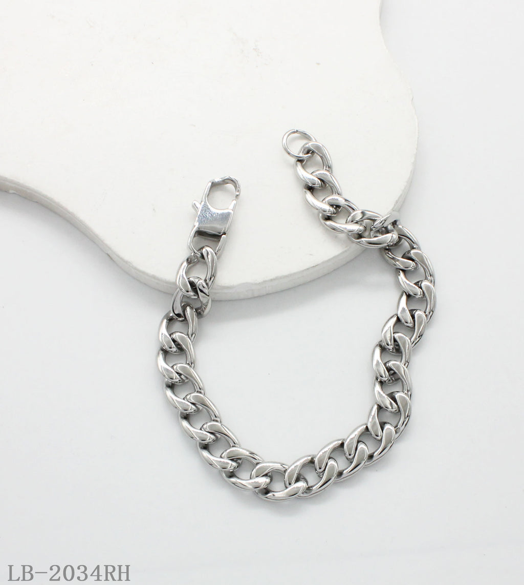 Chunky Polished Cuban Link Stainless Steel Street-Style Statement Bracelet | Factory Direct Wholesale