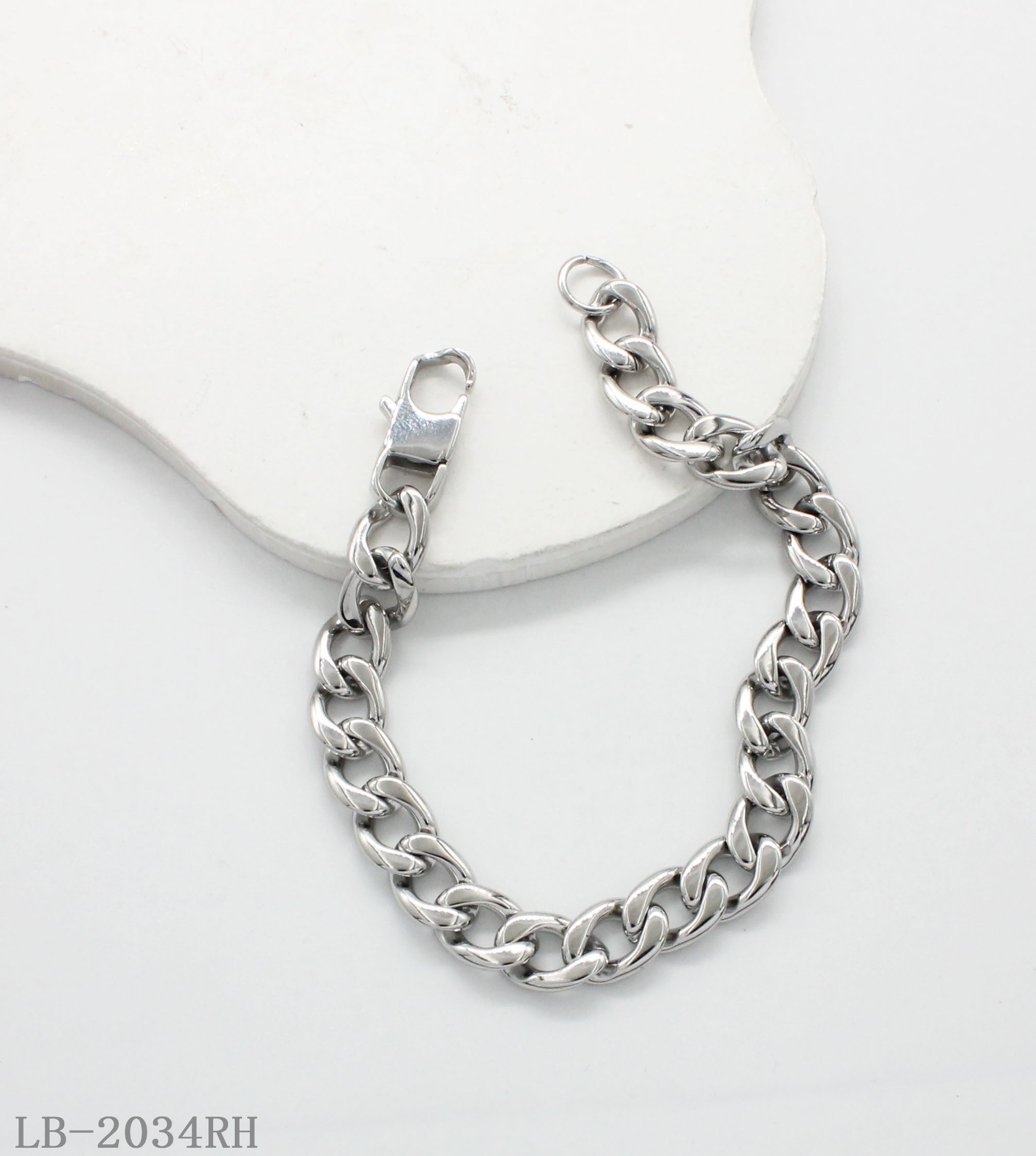 Chunky Polished Cuban Link Stainless Steel Street-Style Statement Bracelet | Factory Direct Wholesale