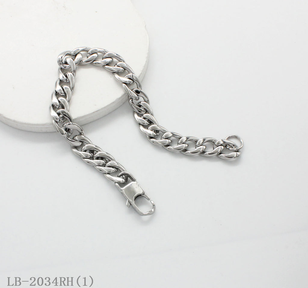 Chunky Polished Cuban Link Stainless Steel Street-Style Statement Bracelet | Factory Direct Wholesale