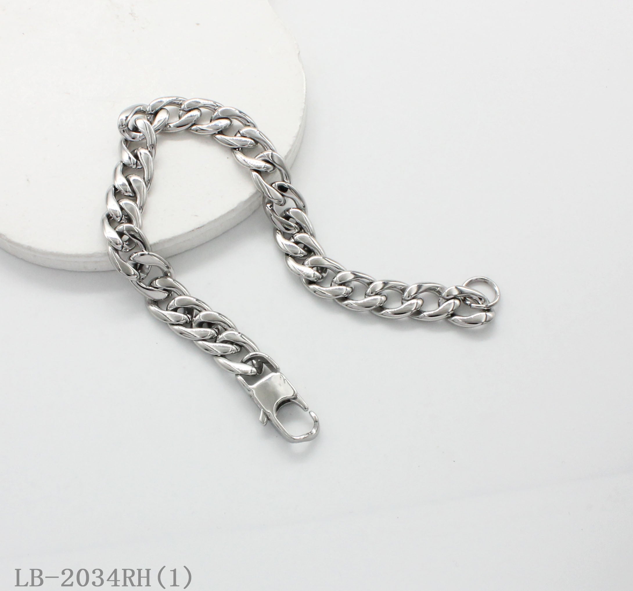 Chunky Polished Cuban Link Stainless Steel Street-Style Statement Bracelet | Factory Direct Wholesale