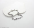 Geometric Cutout Paperclip Link Polished Stainless Steel Contemporary Bracelet | Factory Direct Wholesale