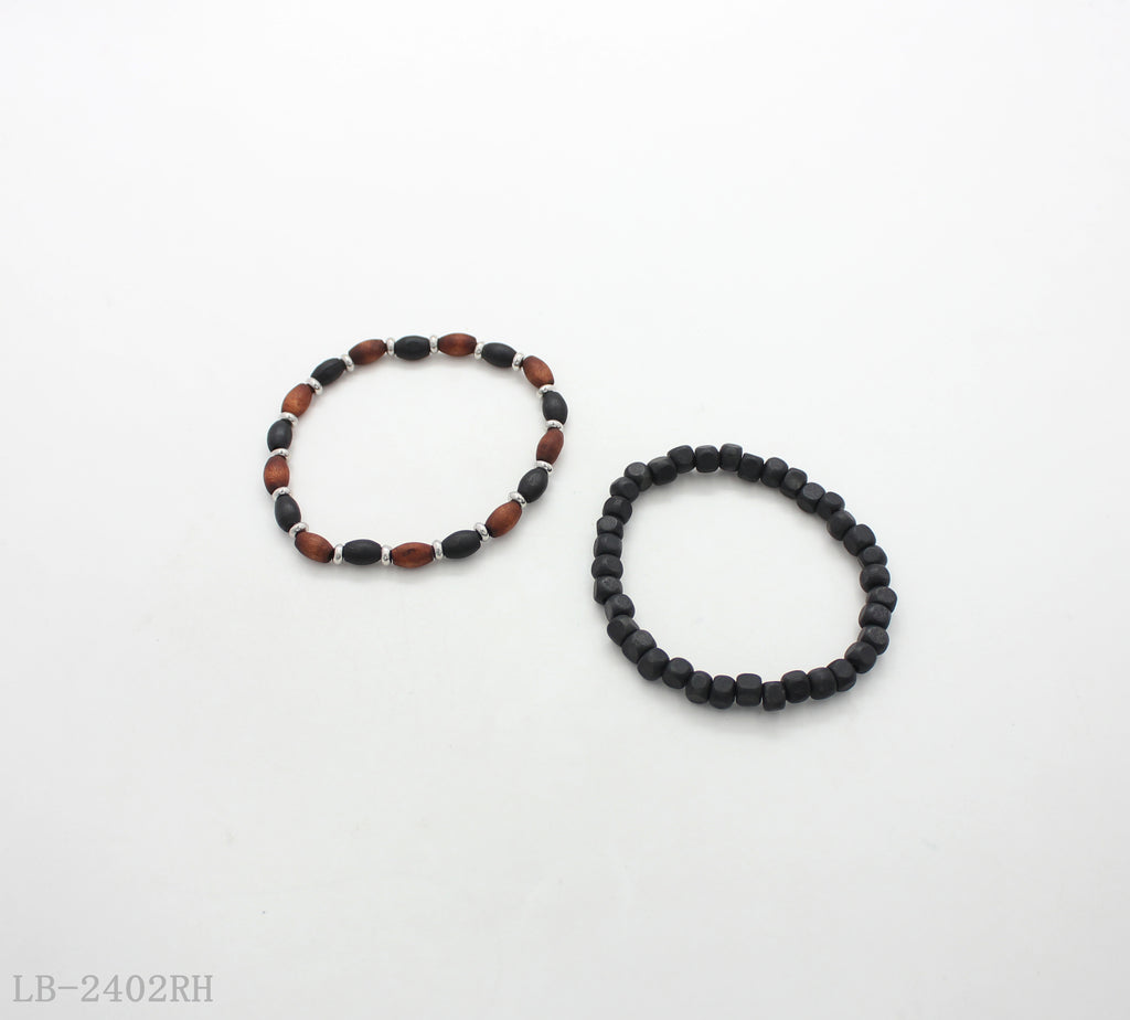 CCB Beaded Bracelet with Wooden Beads for Women | Imitation Rhodium Plated OEM ODM Wholesale Fashion Jewelry