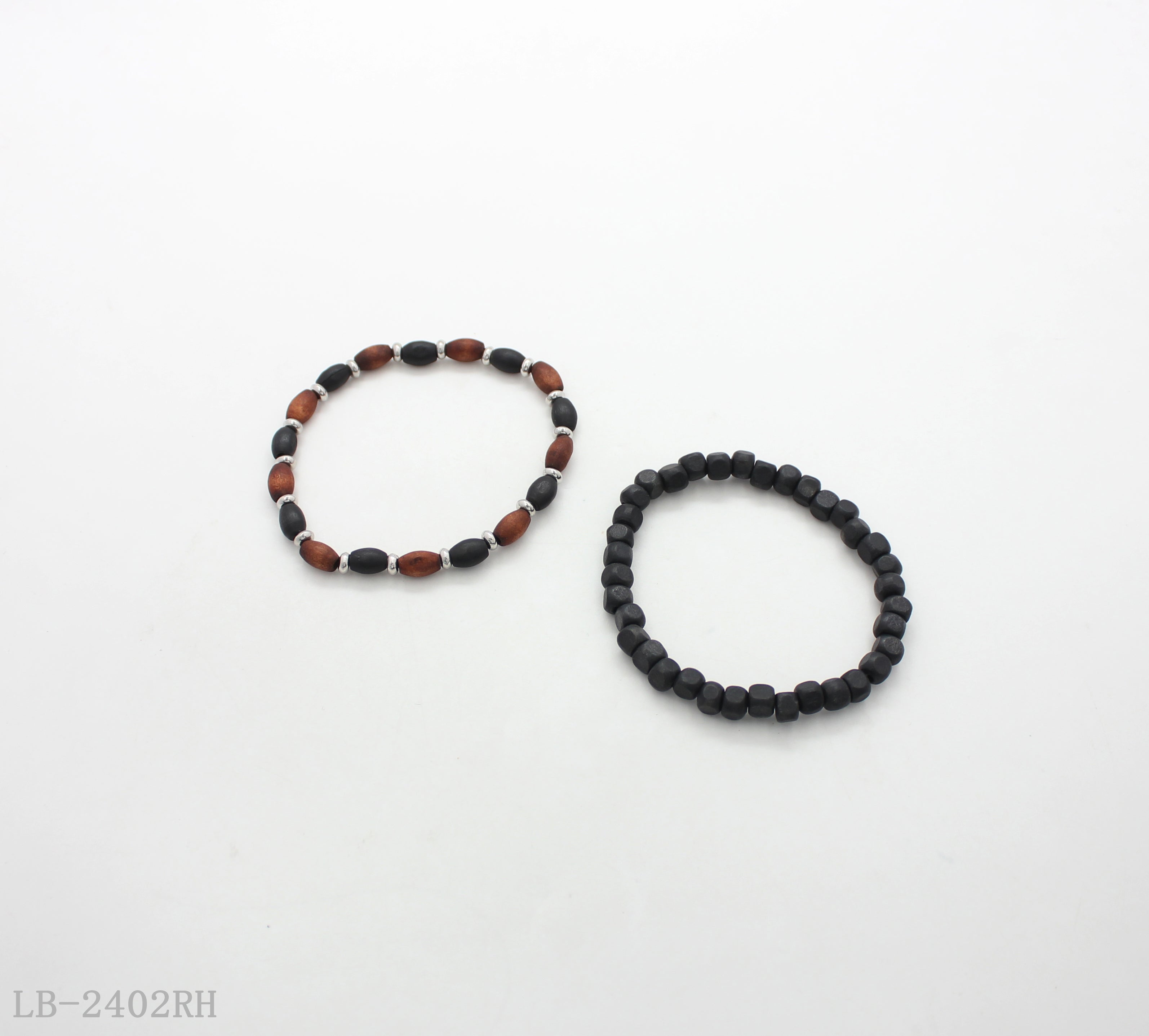 CCB Beaded Bracelet with Wooden Beads for Women | Imitation Rhodium Plated OEM ODM Wholesale Fashion Jewelry