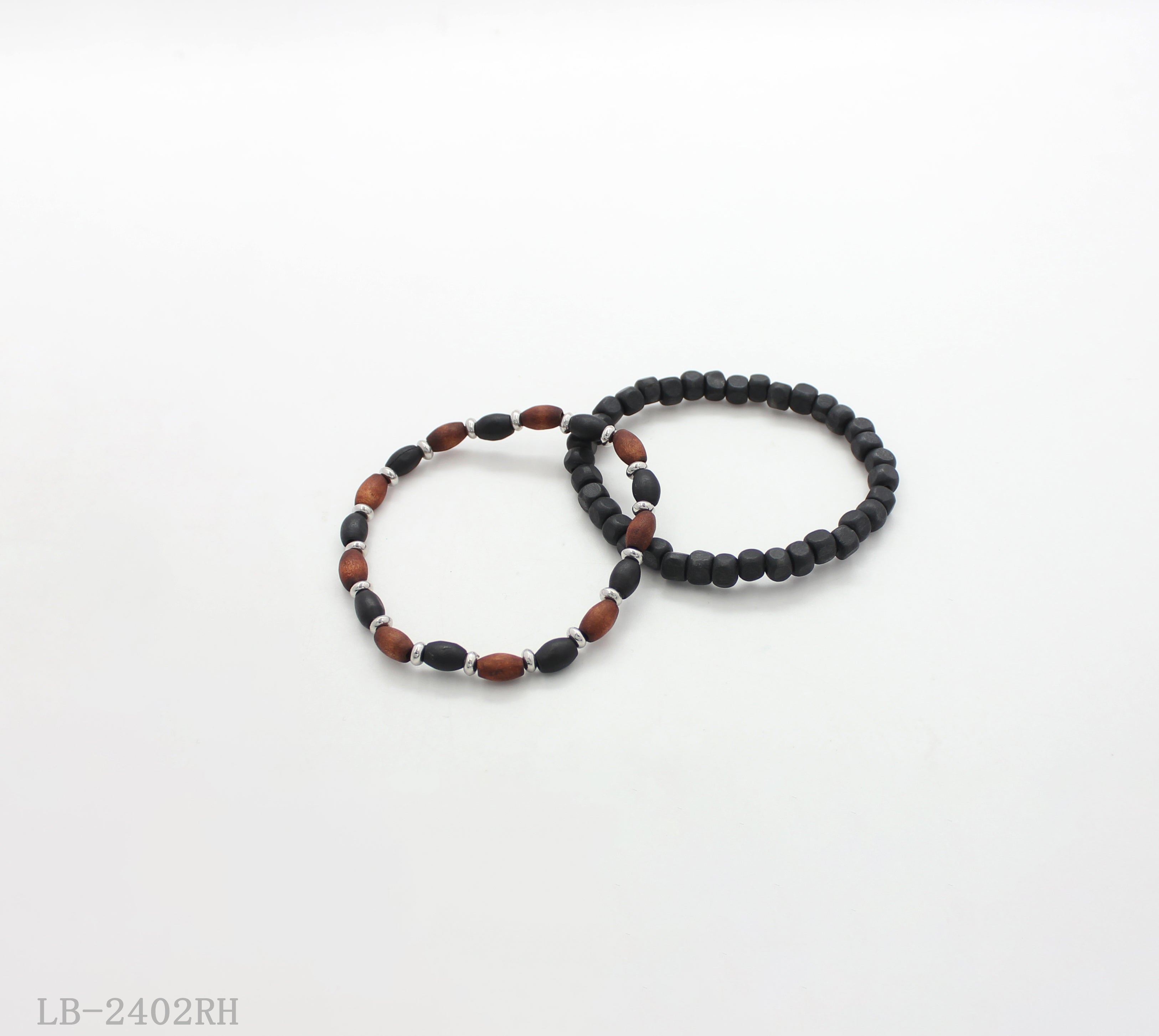 CCB Beaded Bracelet with Wooden Beads for Women | Imitation Rhodium Plated OEM ODM Wholesale Fashion Jewelry