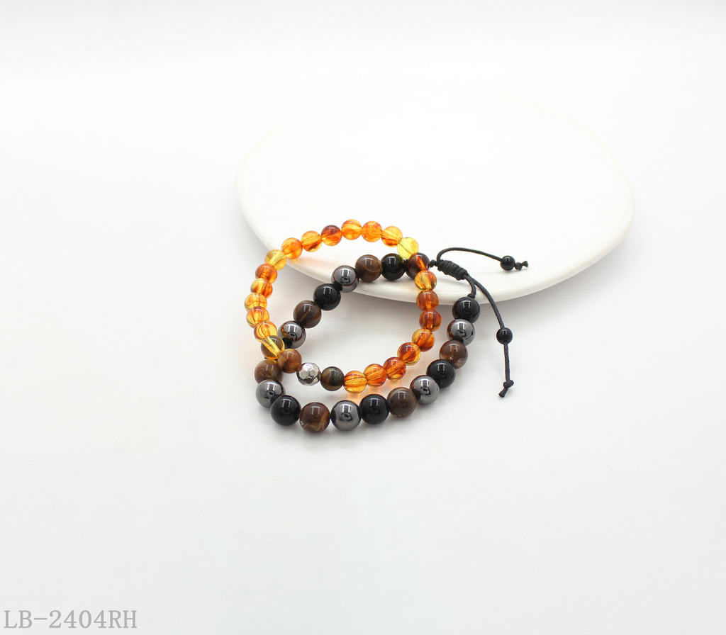 Wax Cord Braided Bracelet with CCB & Acrylic Beads for Women | Imitation Rhodium Plated OEM ODM Wholesale Fashion Jewelry