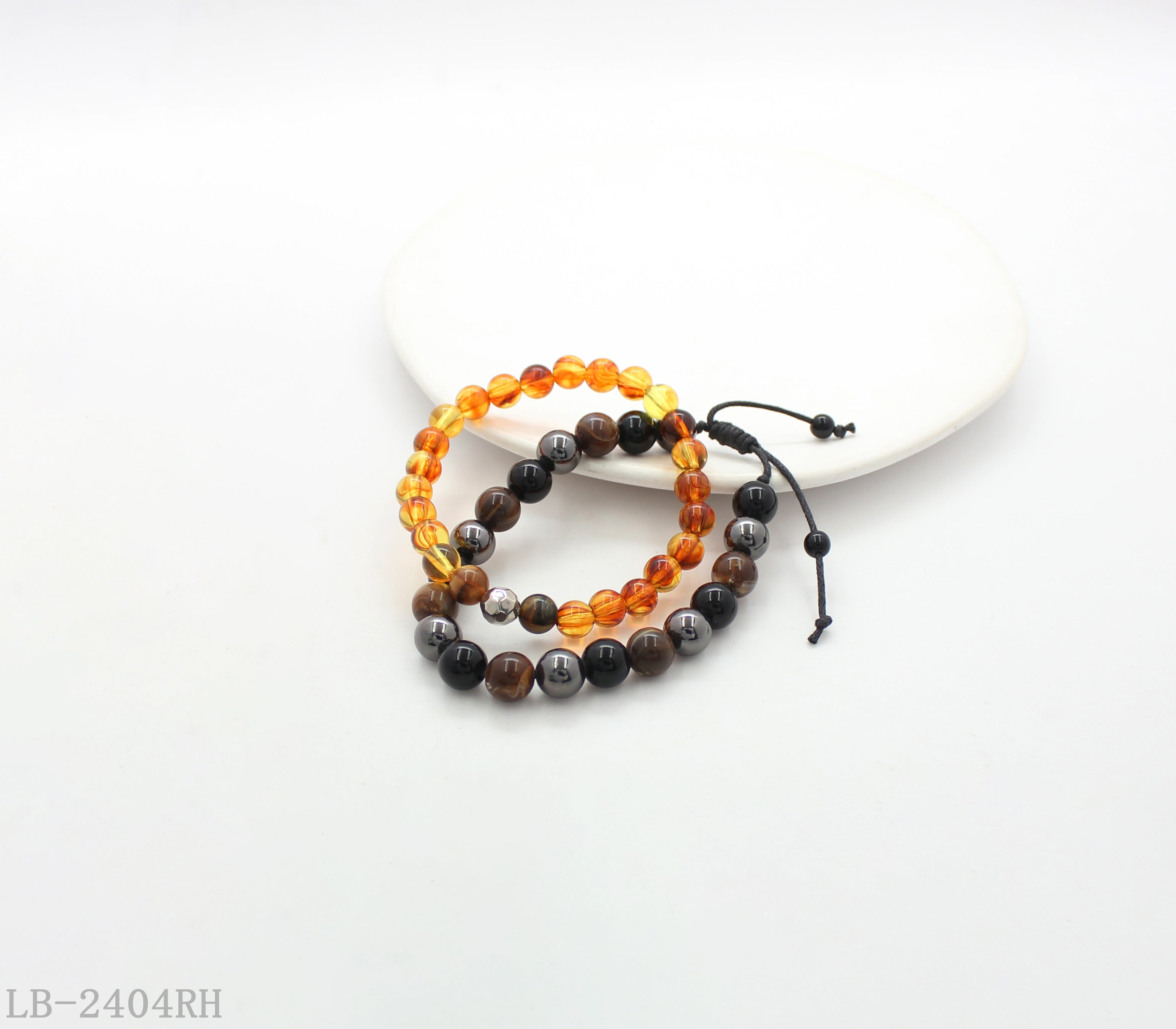 Wax Cord Braided Bracelet with CCB & Acrylic Beads for Women | Imitation Rhodium Plated OEM ODM Wholesale Fashion Jewelry