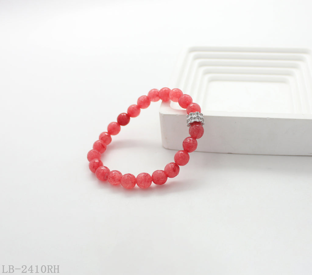 Natural Stone Beaded Bracelet with Copper Findings for Women | Imitation Rhodium Plated OEM ODM Wholesale Fashion Jewelry