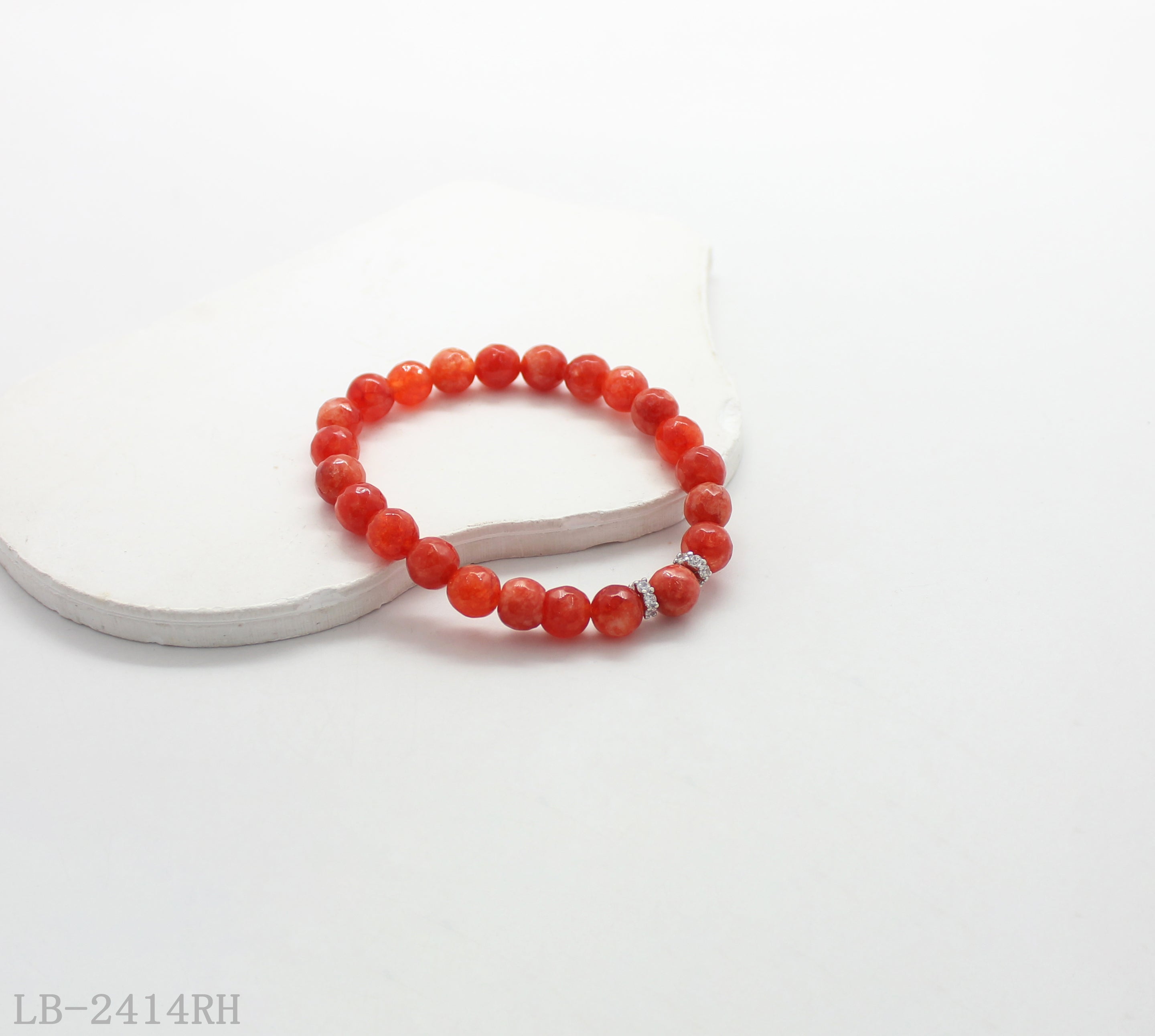 Stone + Copper + Zircon Beaded Bracelet for Women | Imitation Rhodium Plated OEM ODM Wholesale Fashion Jewelry