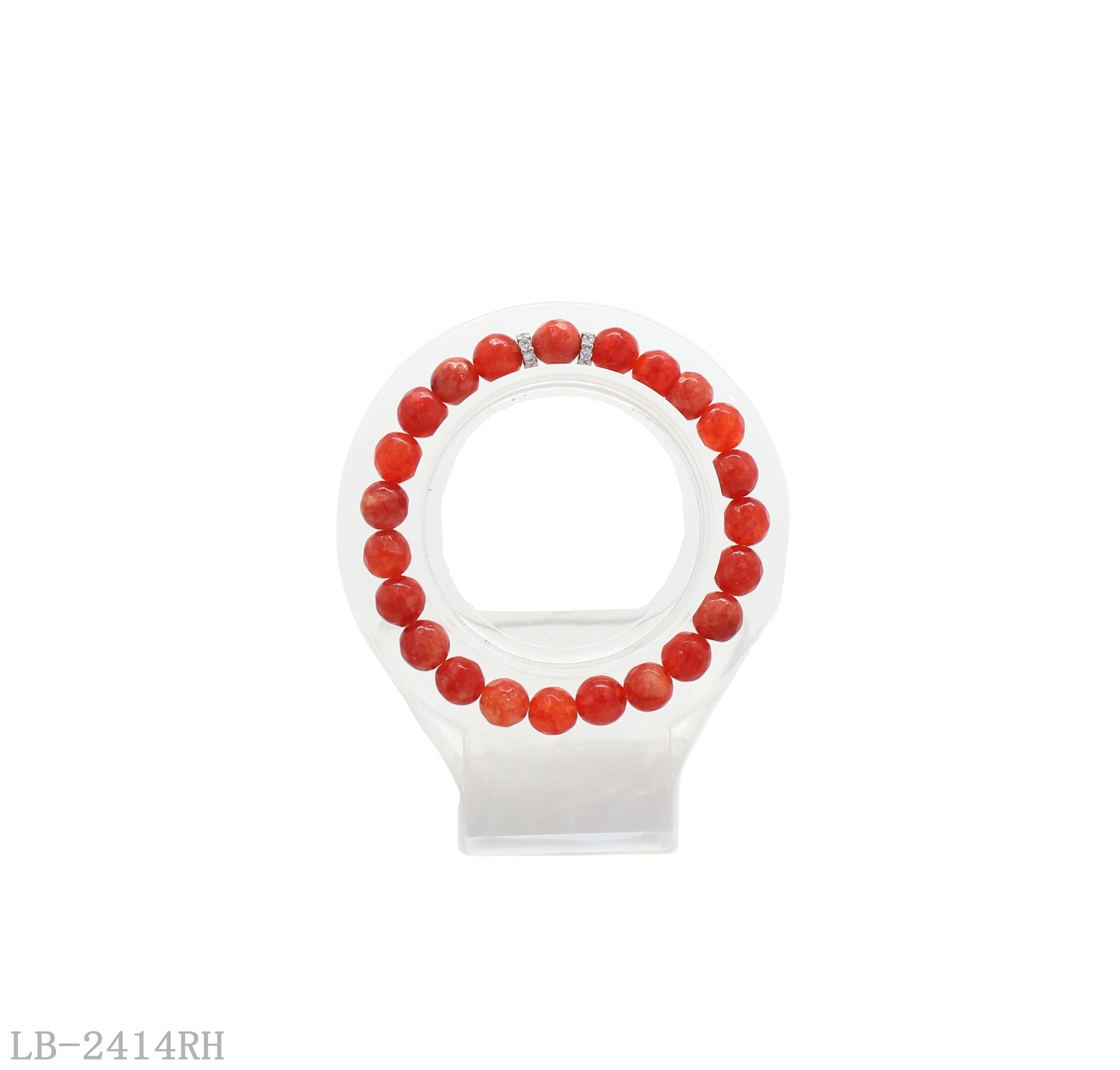 Stone + Copper + Zircon Beaded Bracelet for Women | Imitation Rhodium Plated OEM ODM Wholesale Fashion Jewelry