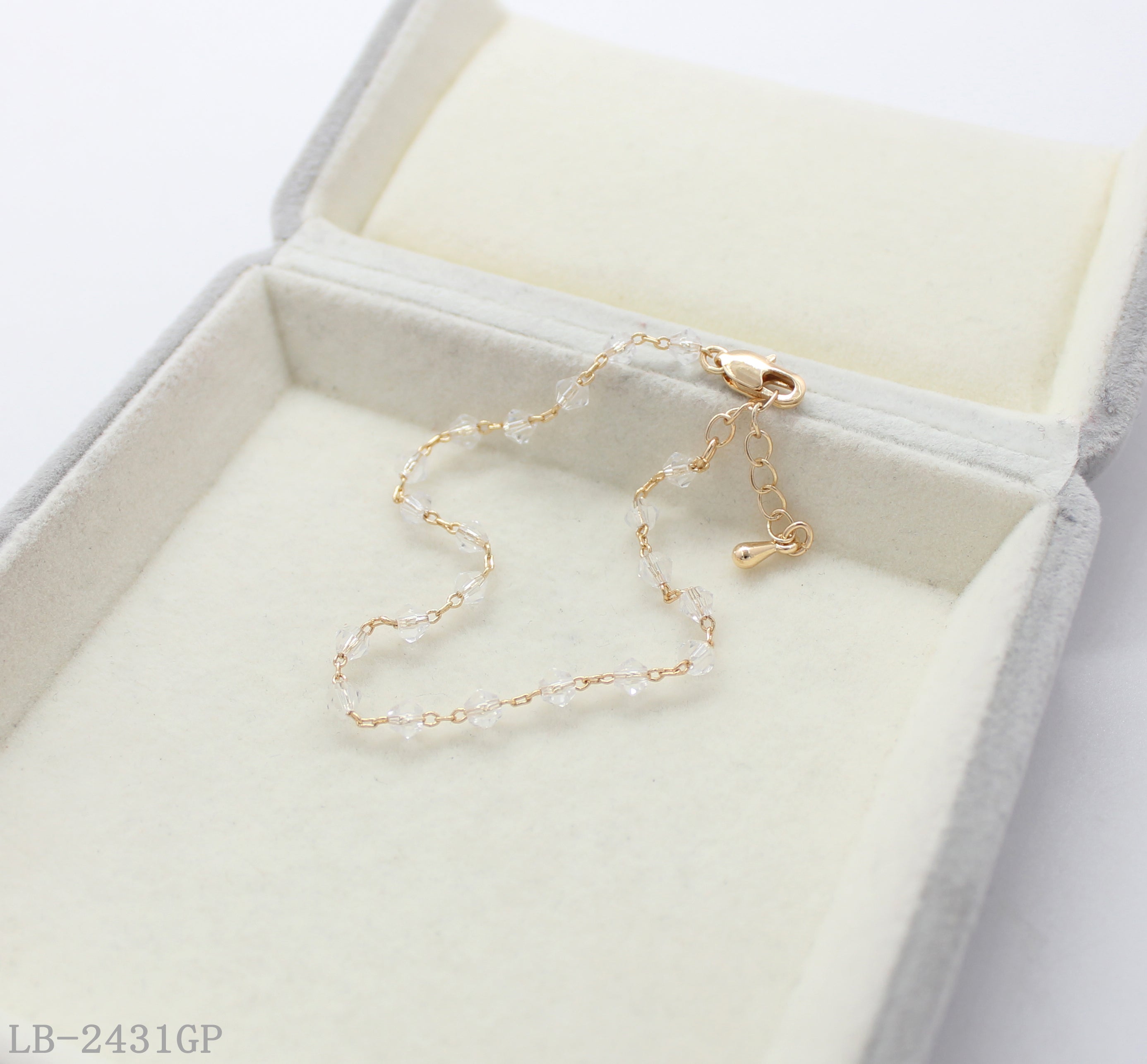 Copper + Glass Bracelet for Women | Imitation Gold Plated OEM ODM Wholesale Fashion Jewelry