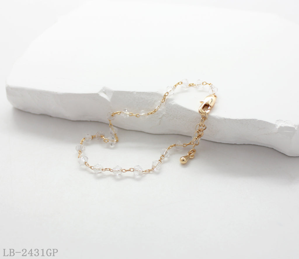 Copper + Glass Bracelet for Women | Imitation Gold Plated OEM ODM Wholesale Fashion Jewelry