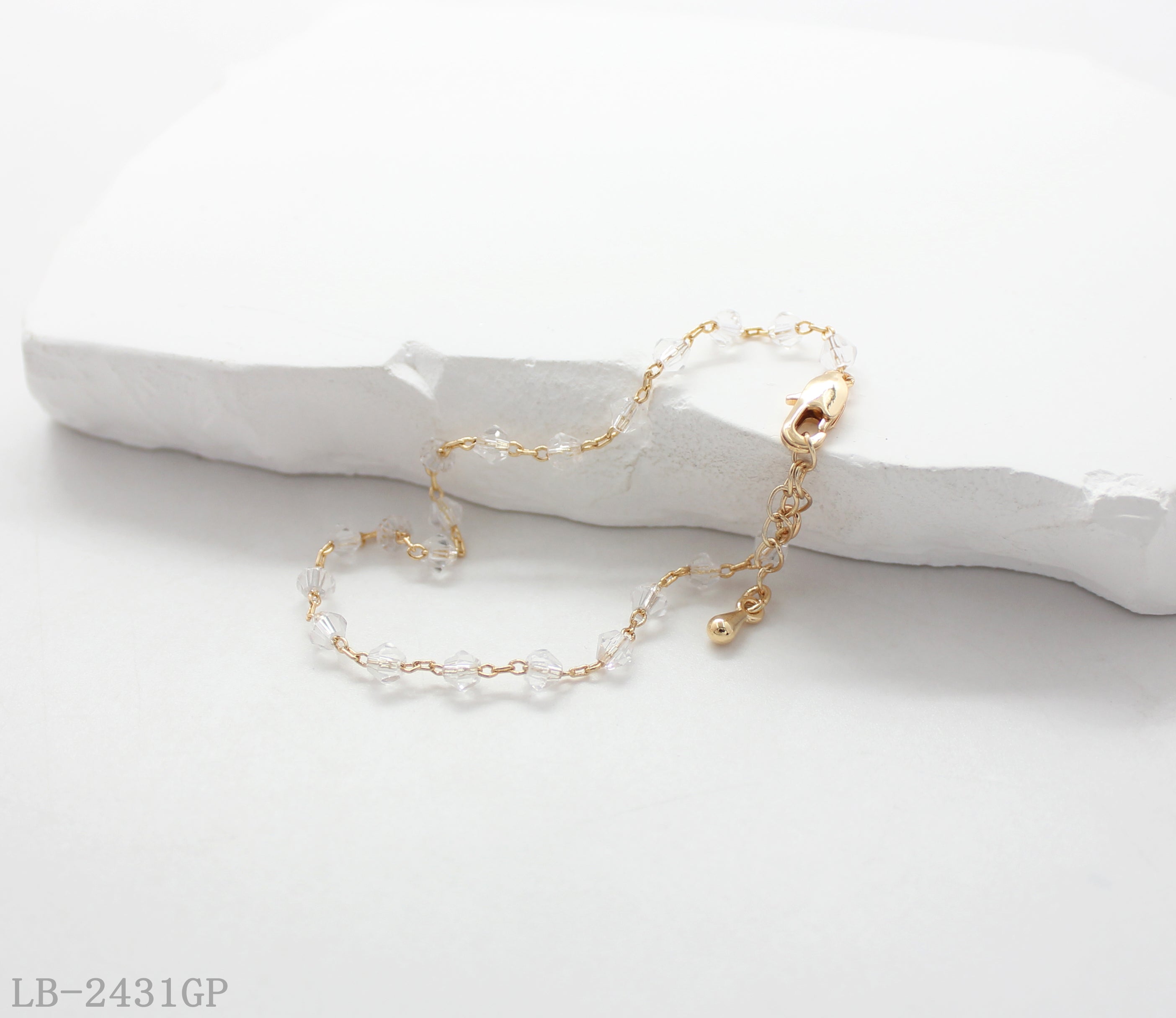 Copper + Glass Bracelet for Women | Imitation Gold Plated OEM ODM Wholesale Fashion Jewelry