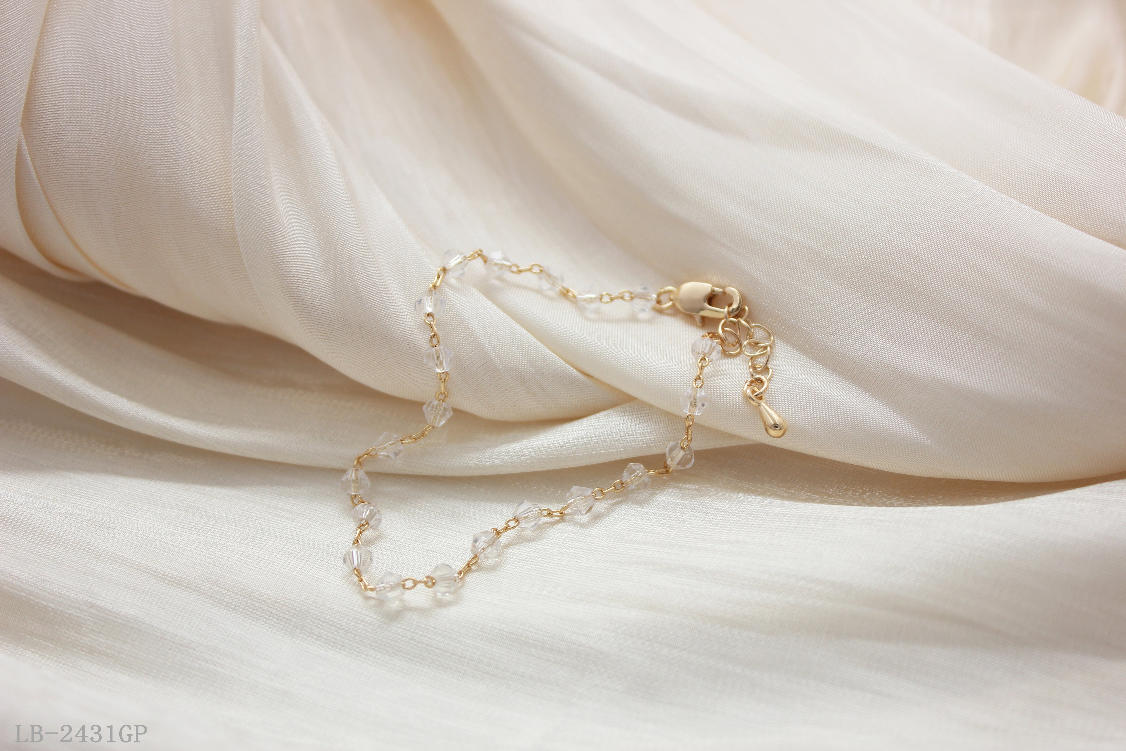 Copper + Glass Bracelet for Women | Imitation Gold Plated OEM ODM Wholesale Fashion Jewelry