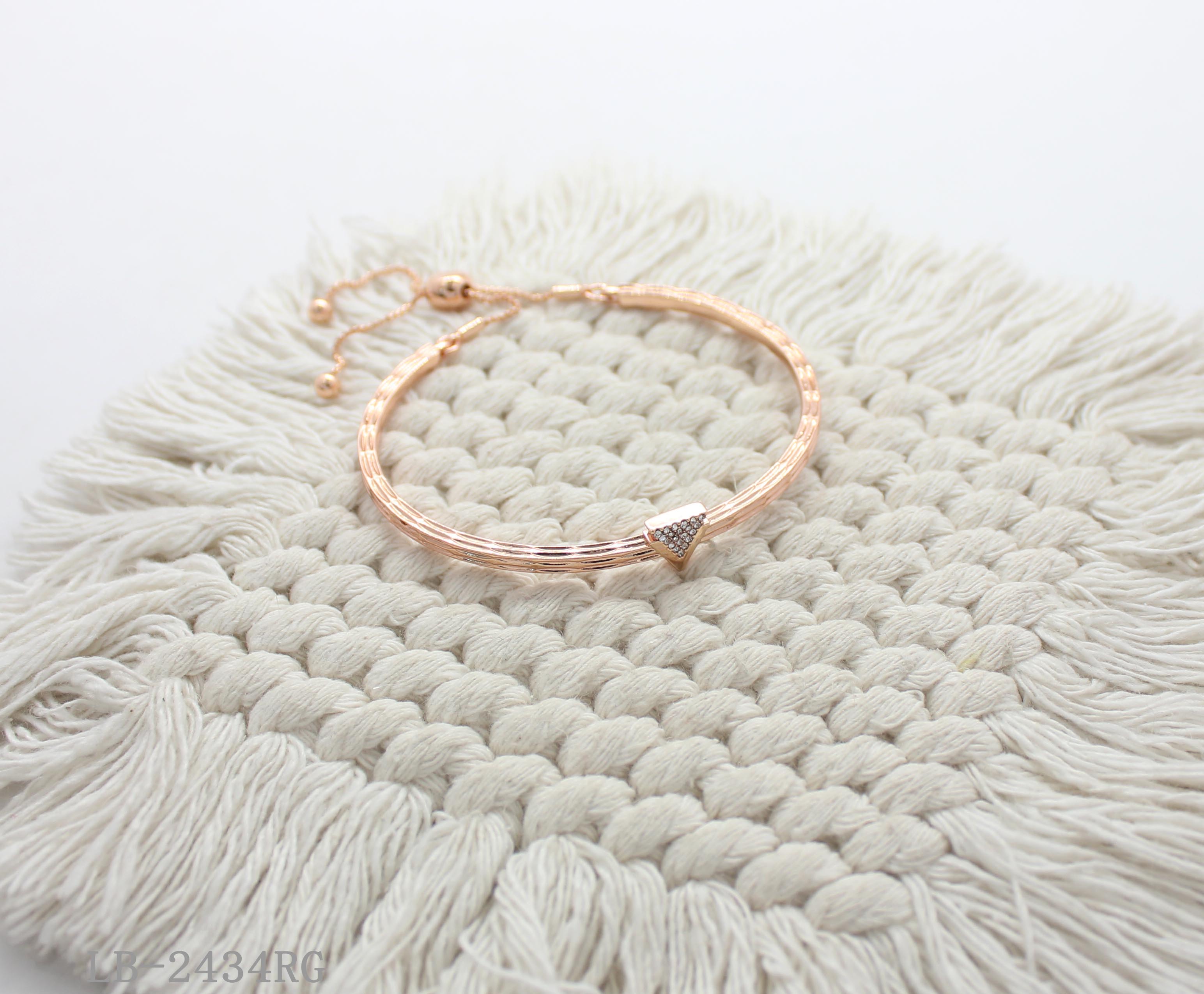 Copper + Glass Gemstone Bracelet for Women | Imitation Rose Gold Plated OEM ODM Wholesale Fashion Jewelry