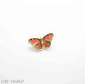 Vintage Red-Brown Pattern Enamel Butterfly Real Gold-Plated Copper Brooch | Factory Direct Wholesale
