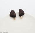 Dark Walnut Irregular Triangle Wood Stud Earrings | Matching Series Natural Dark Wood + CCB Ball Copper Base Imitation Gold Plated Neutral Boho Women Ear Studs Factory Wholesale