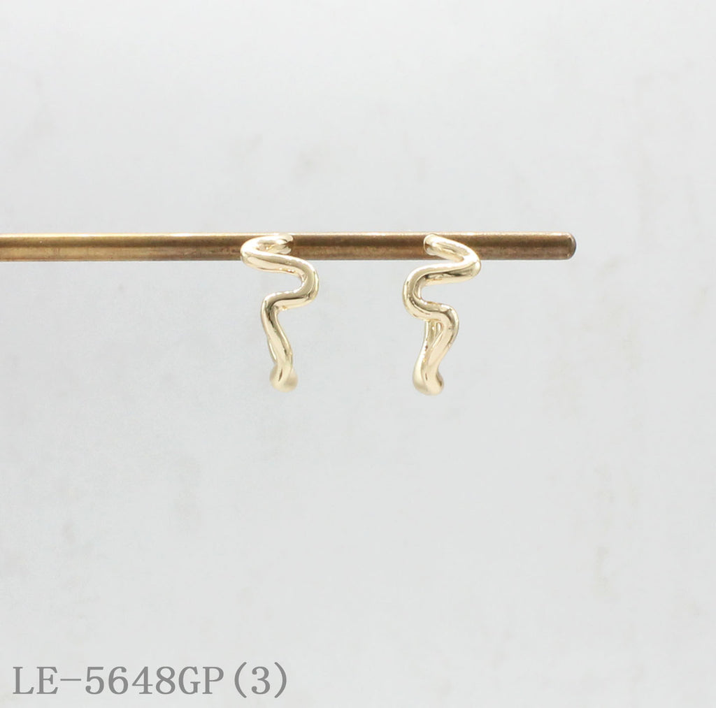 Abstract Wavy Open C Hoop Stud Earrings | Solid Zinc Alloy Base Imitation Gold Plated Dainty Irregular Curve Minimalist Women Ear Studs Factory Wholesale