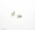 Chunky Smooth Curved Bean Stud Earrings | Solid CCB Base Imitation Rhodium Silver Plated Minimalist Women Basic Ear Studs Factory Wholesale