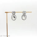 Antique Silver Oxidized Heart & Oval Hammered Zinc Alloy Drop Earrings with Beaded Edges | Factory Direct Wholesale