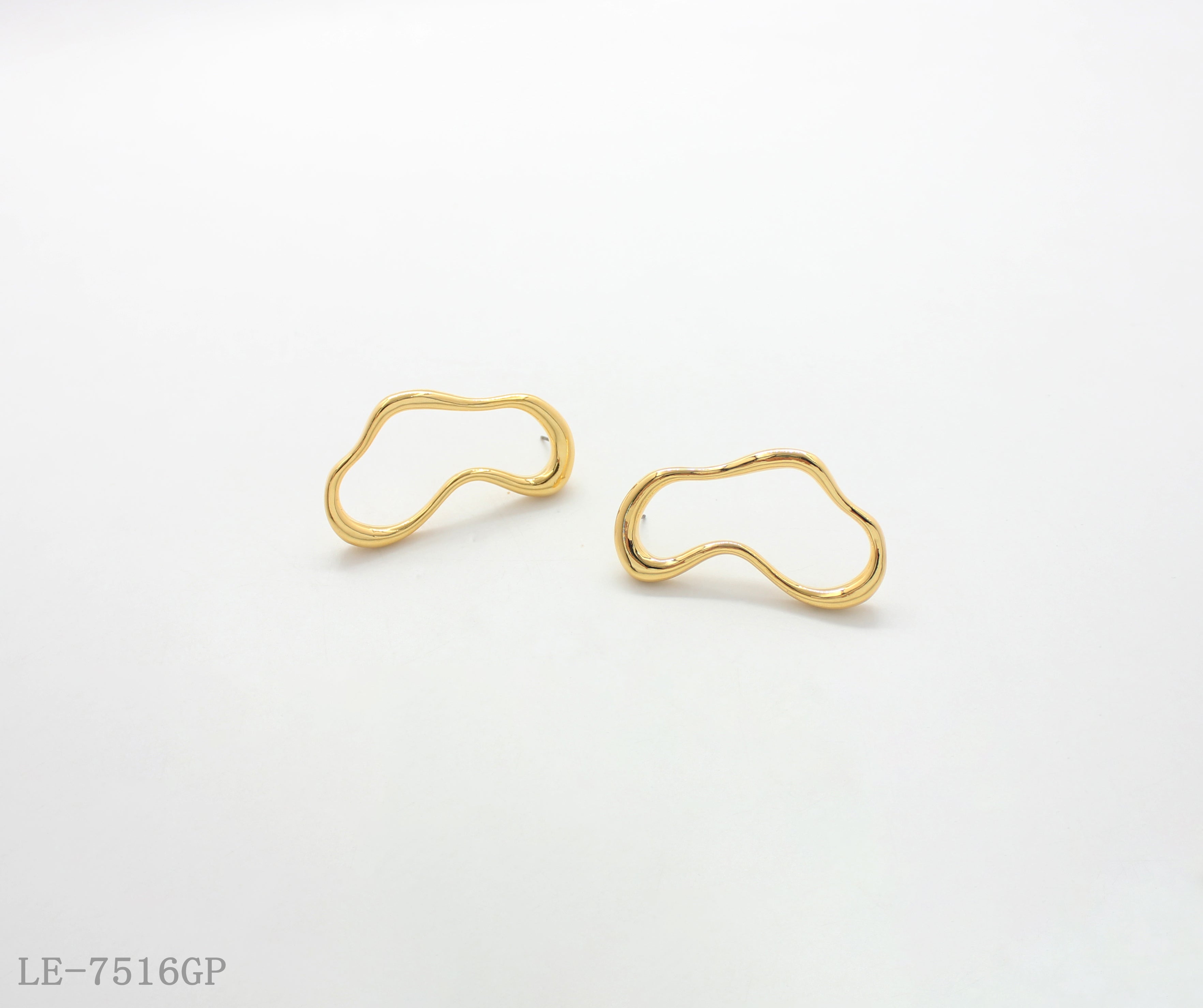 Abstract Irregular Cloud-Shaped Zinc Alloy Earrings with Premium Real Gold Plating | Factory Direct Wholesale