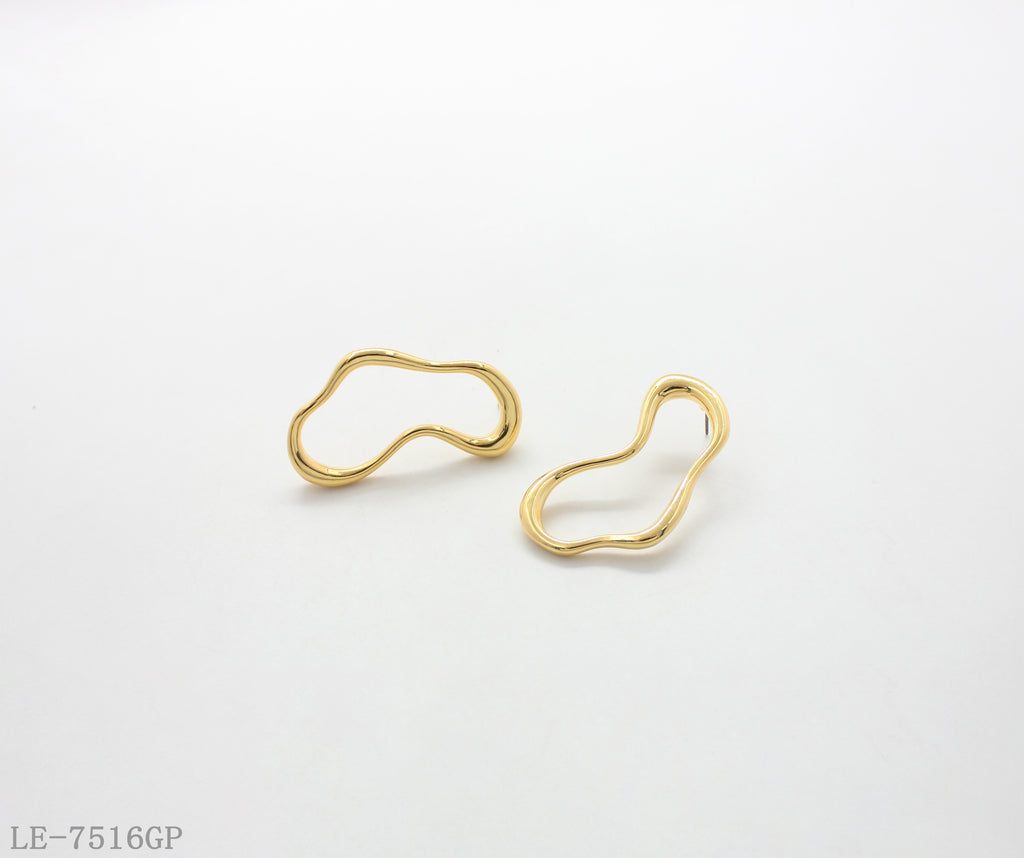 Abstract Irregular Cloud-Shaped Zinc Alloy Earrings with Premium Real Gold Plating | Factory Direct Wholesale