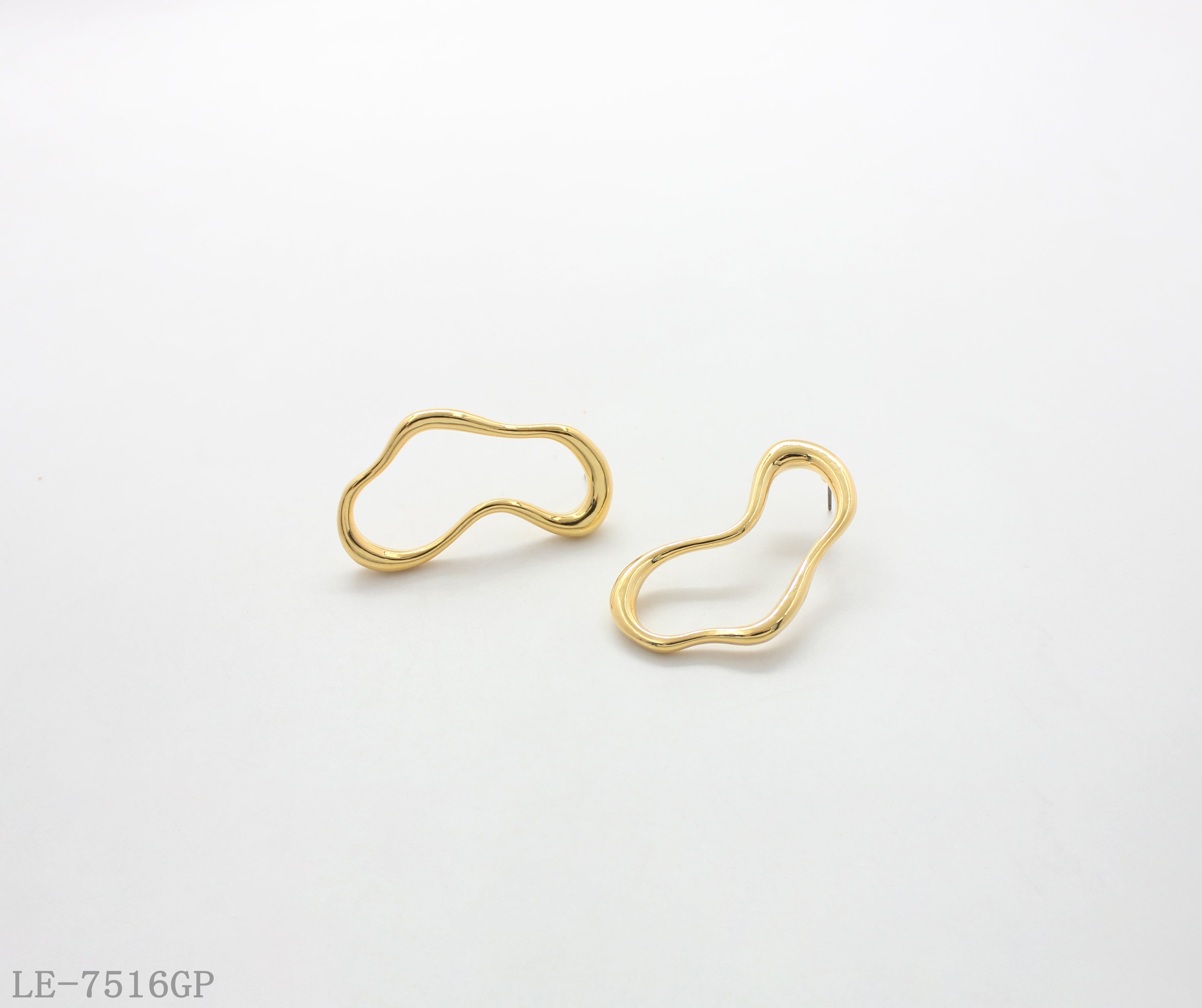 Abstract Irregular Cloud-Shaped Zinc Alloy Earrings with Premium Real Gold Plating | Factory Direct Wholesale