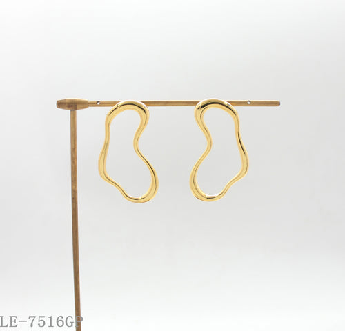Abstract Irregular Cloud-Shaped Zinc Alloy Earrings with Premium Real Gold Plating | Factory Direct Wholesale