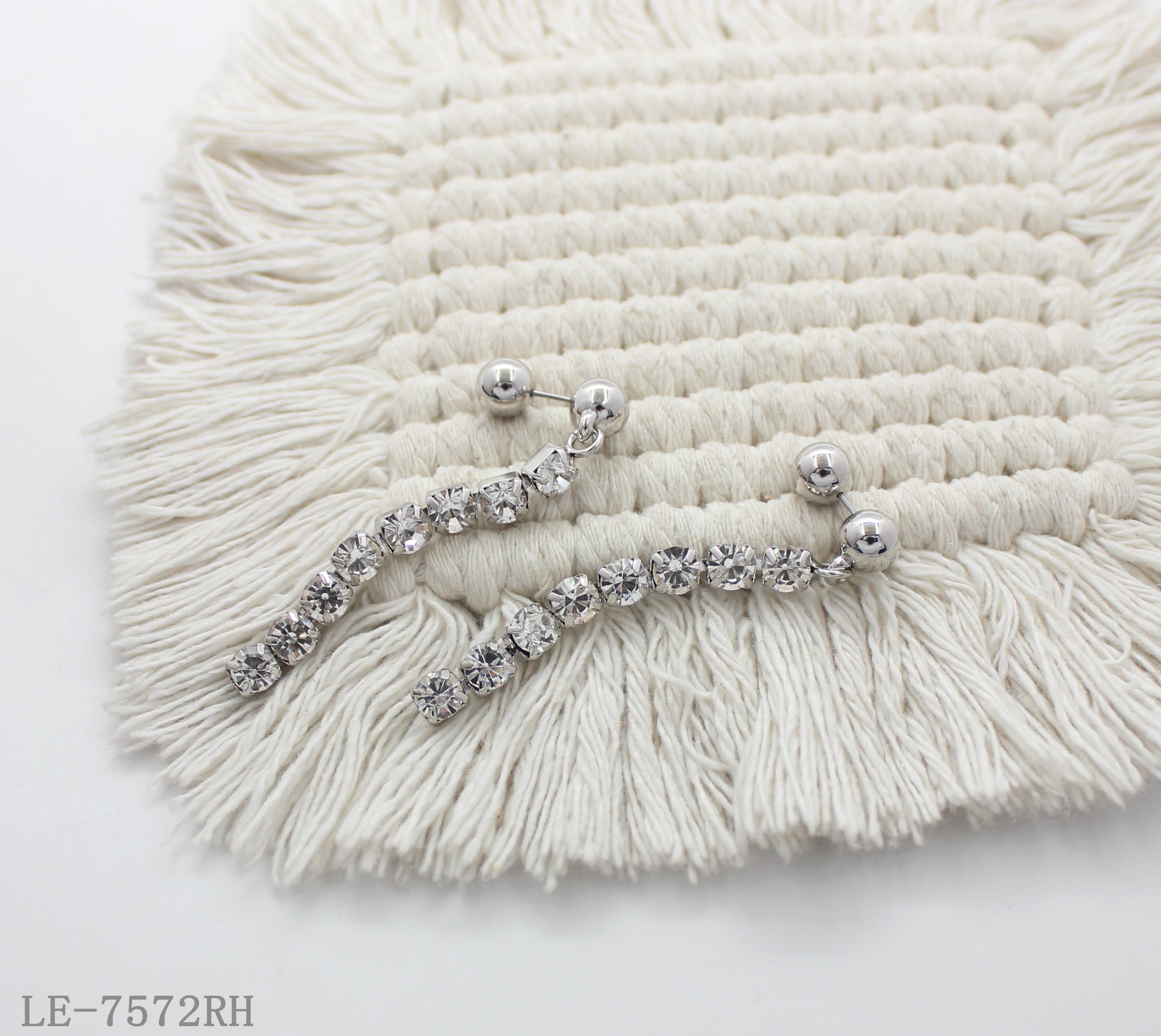 Convertible Detachable CCB Crystal Bar Drop Earrings with Copper Ball Backs | Factory Direct Wholesale