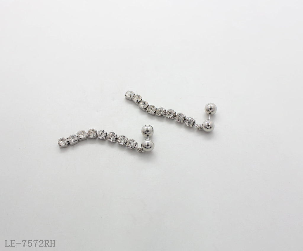 Convertible Detachable CCB Crystal Bar Drop Earrings with Copper Ball Backs | Factory Direct Wholesale