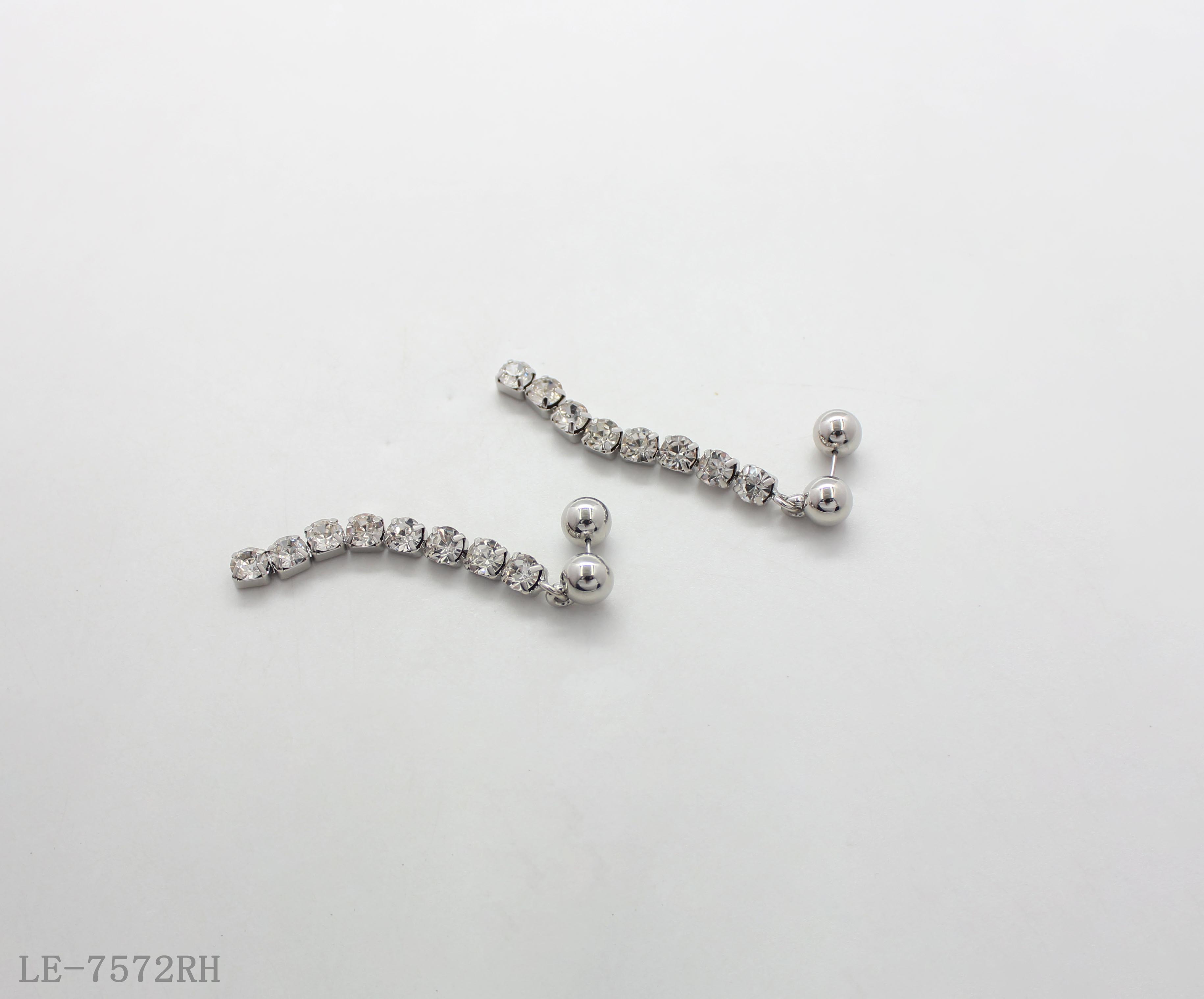 Convertible Detachable CCB Crystal Bar Drop Earrings with Copper Ball Backs | Factory Direct Wholesale