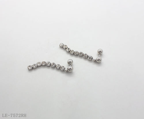 Convertible Detachable CCB Crystal Bar Drop Earrings with Copper Ball Backs | Factory Direct Wholesale