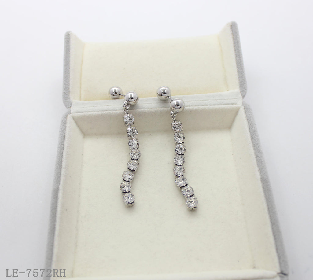 Convertible Detachable CCB Crystal Bar Drop Earrings with Copper Ball Backs | Factory Direct Wholesale