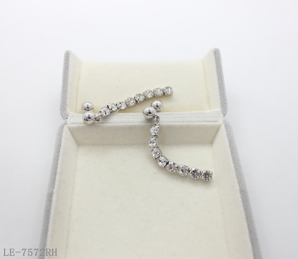 Convertible Detachable CCB Crystal Bar Drop Earrings with Copper Ball Backs | Factory Direct Wholesale