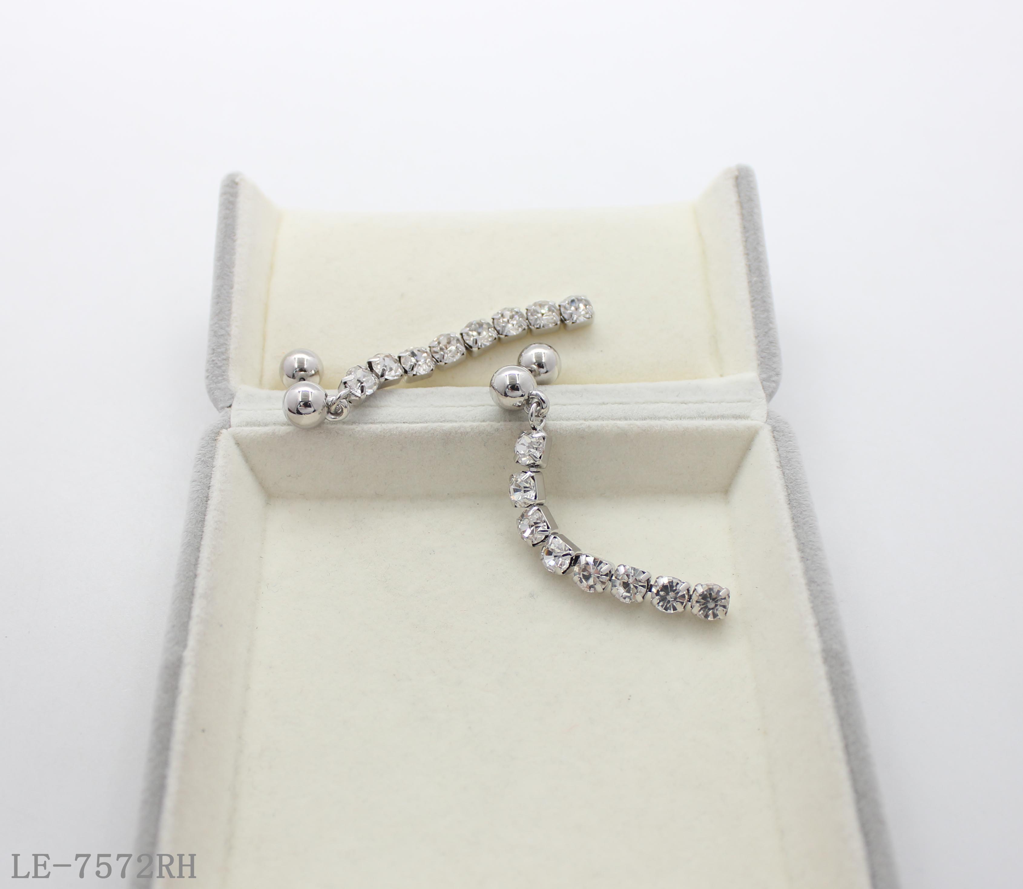 Convertible Detachable CCB Crystal Bar Drop Earrings with Copper Ball Backs | Factory Direct Wholesale