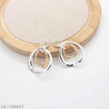 Two-Tone Gold & Silver Plated Interlocking Organic Hoop Drop Earrings | Factory Direct Wholesale