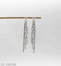 Layered Mixed Chain & Crystal Tassel Copper Rhodium Plated Drop Earrings with Ball Studs | Factory Direct Wholesale（副本）