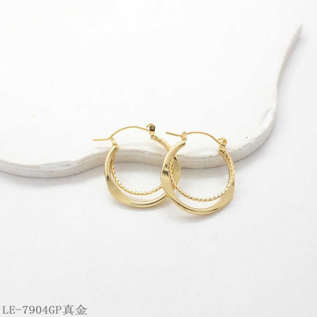 Copper Steel Needle Mini Hoop Earrings with 1–2 mils Real Gold Plating for Women | OEM ODM Wholesale Fashion Jewelry Manufacturer