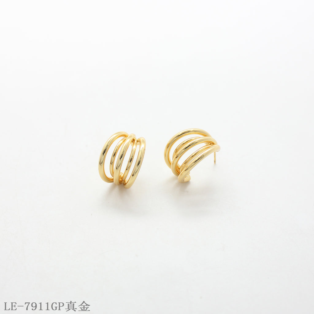 Copper Steel Needle Open Linear Wire Earrings with 1–2 mils Real Gold Plating for Women | OEM ODM Wholesale Fashion Jewelry Manufacturer
