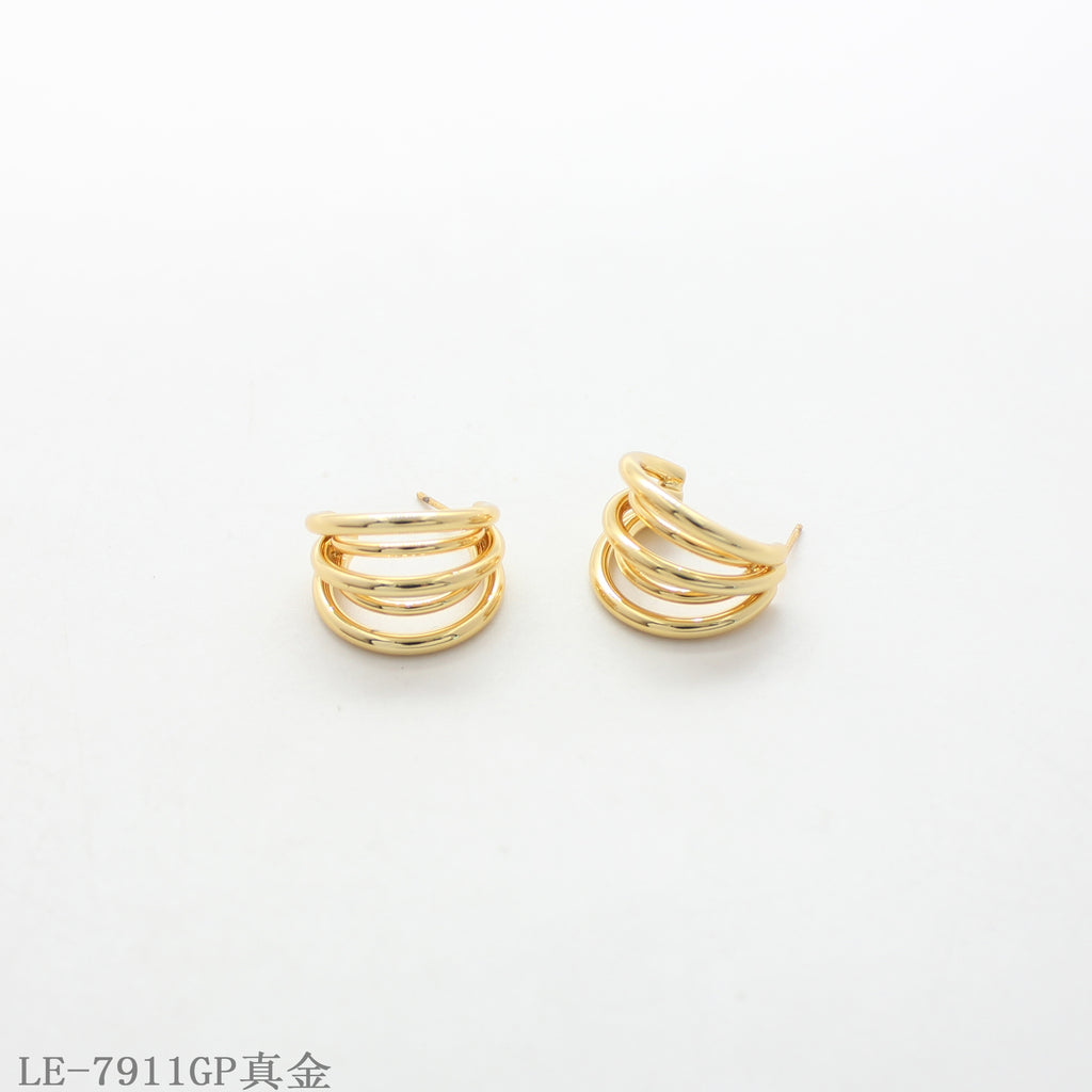 Copper Steel Needle Open Linear Wire Earrings with 1–2 mils Real Gold Plating for Women | OEM ODM Wholesale Fashion Jewelry Manufacturer