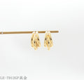 Copper Steel Needle Textured Petal Earrings with 1–2 mils Real Gold Plating for Women | OEM ODM Wholesale Fashion Jewelry Manufacturer