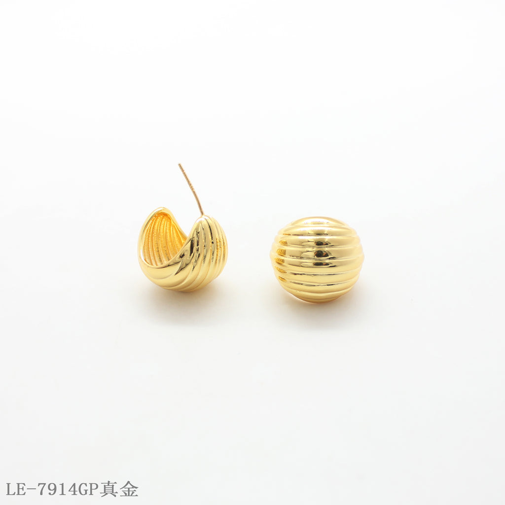 Copper 925 Silver Needle Textured Round Stud Earrings with 1–2 mils Real Gold Plating for Women | OEM ODM Wholesale Fashion Jewelry Manufacturer