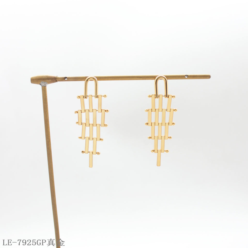Copper 925 Silver Needle Tiered Geometric Drop Earrings with 1–2 mils Real Gold Plating for Women | OEM ODM Wholesale Fashion Jewelry Manufacturer