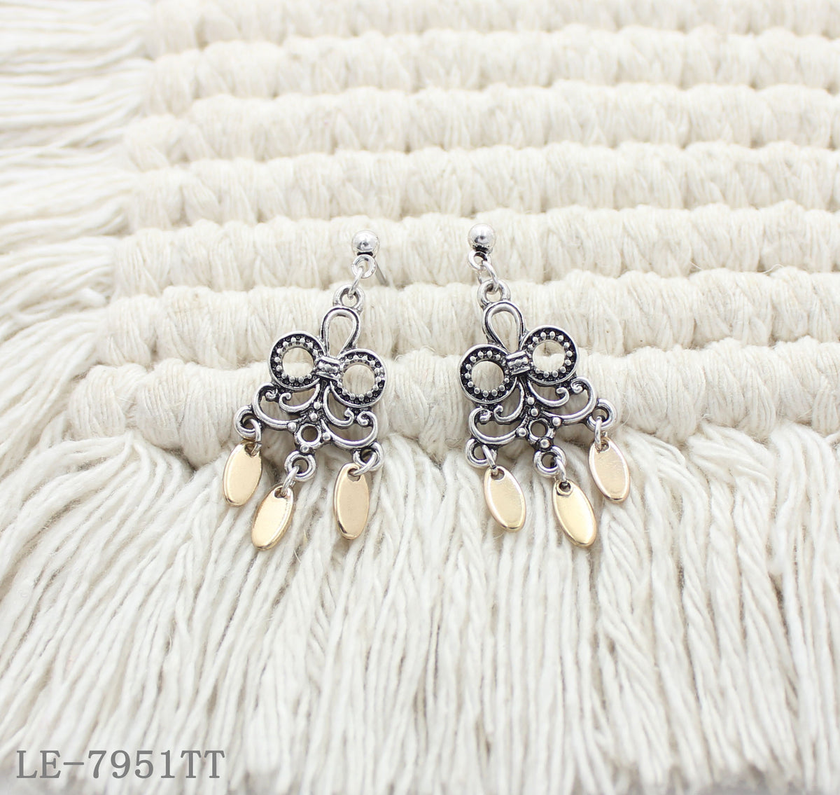 Brushed Silver & Gold Earrings