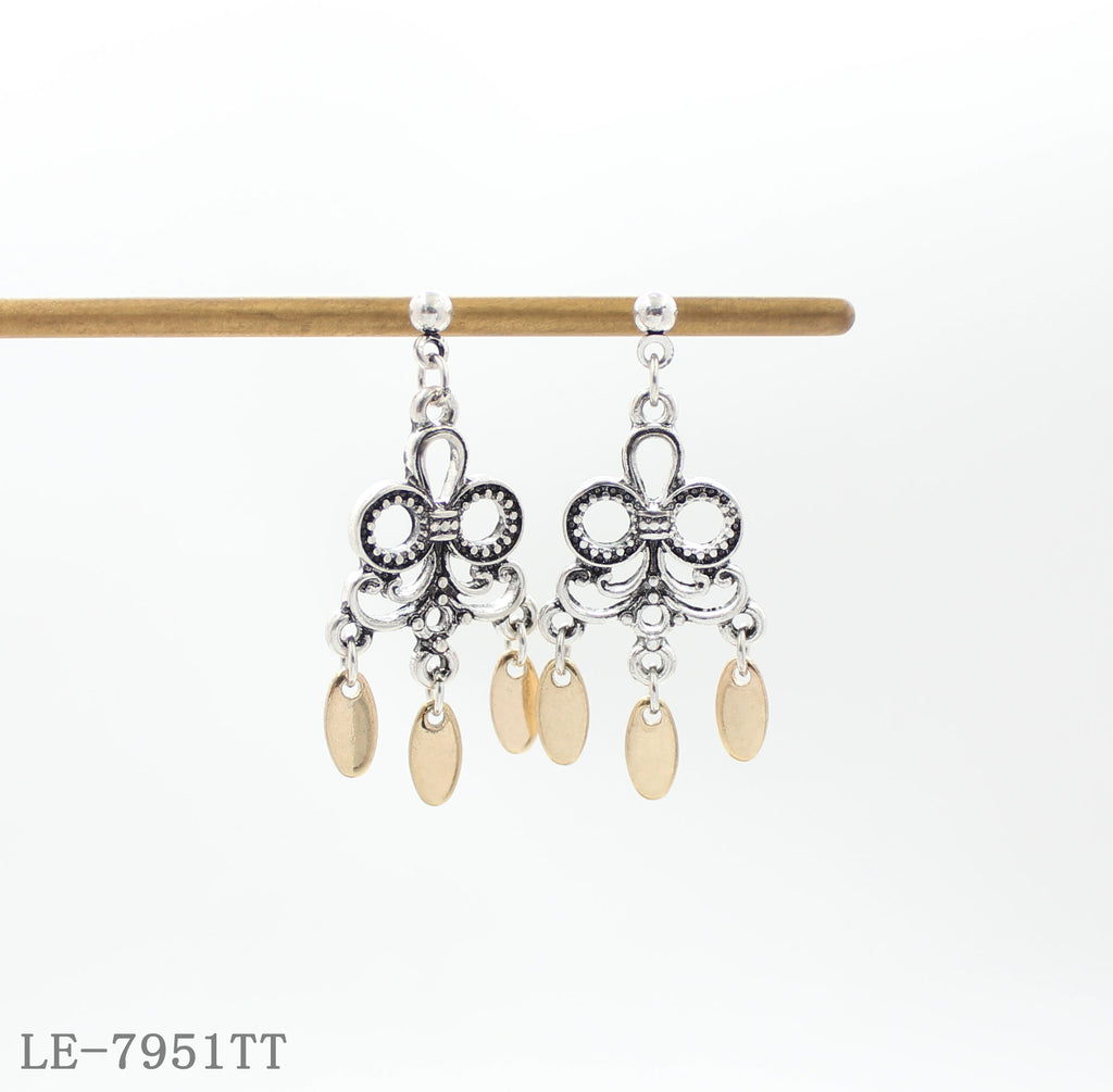 Brushed Silver & Gold Earrings