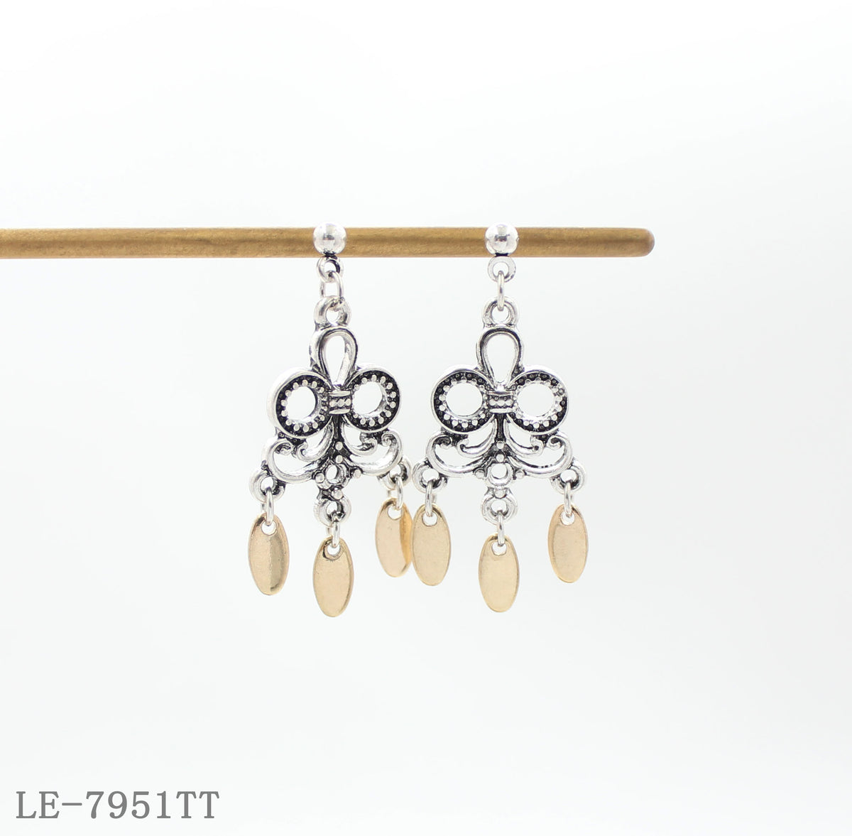 Brushed Silver & Gold Earrings