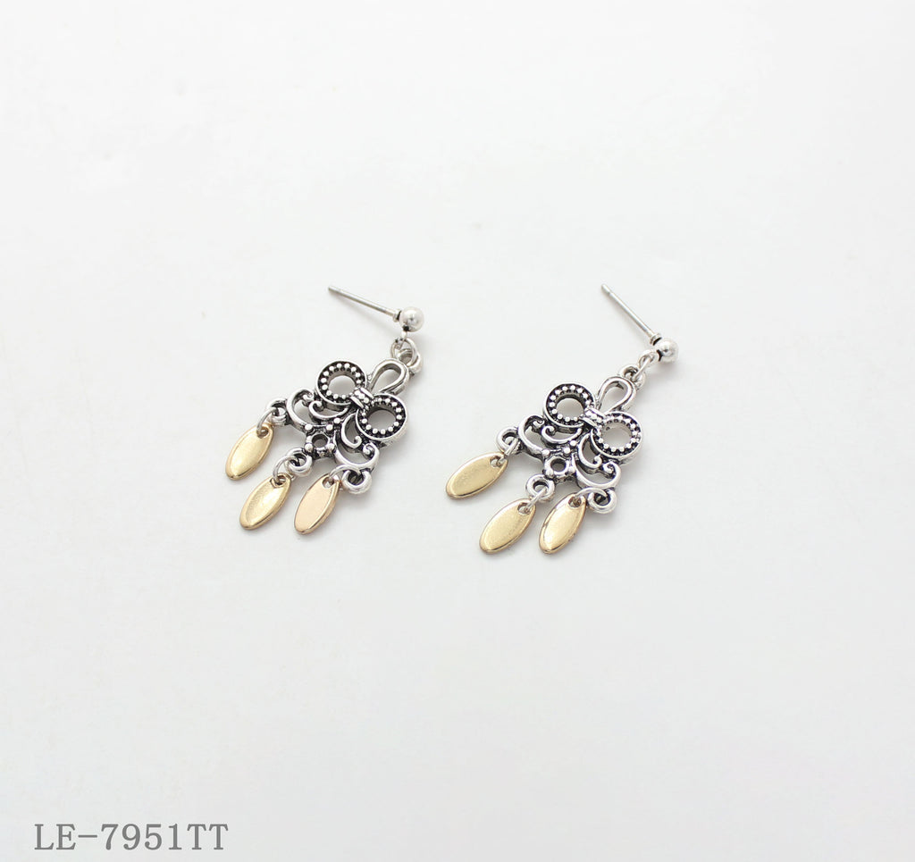 Brushed Silver & Gold Earrings