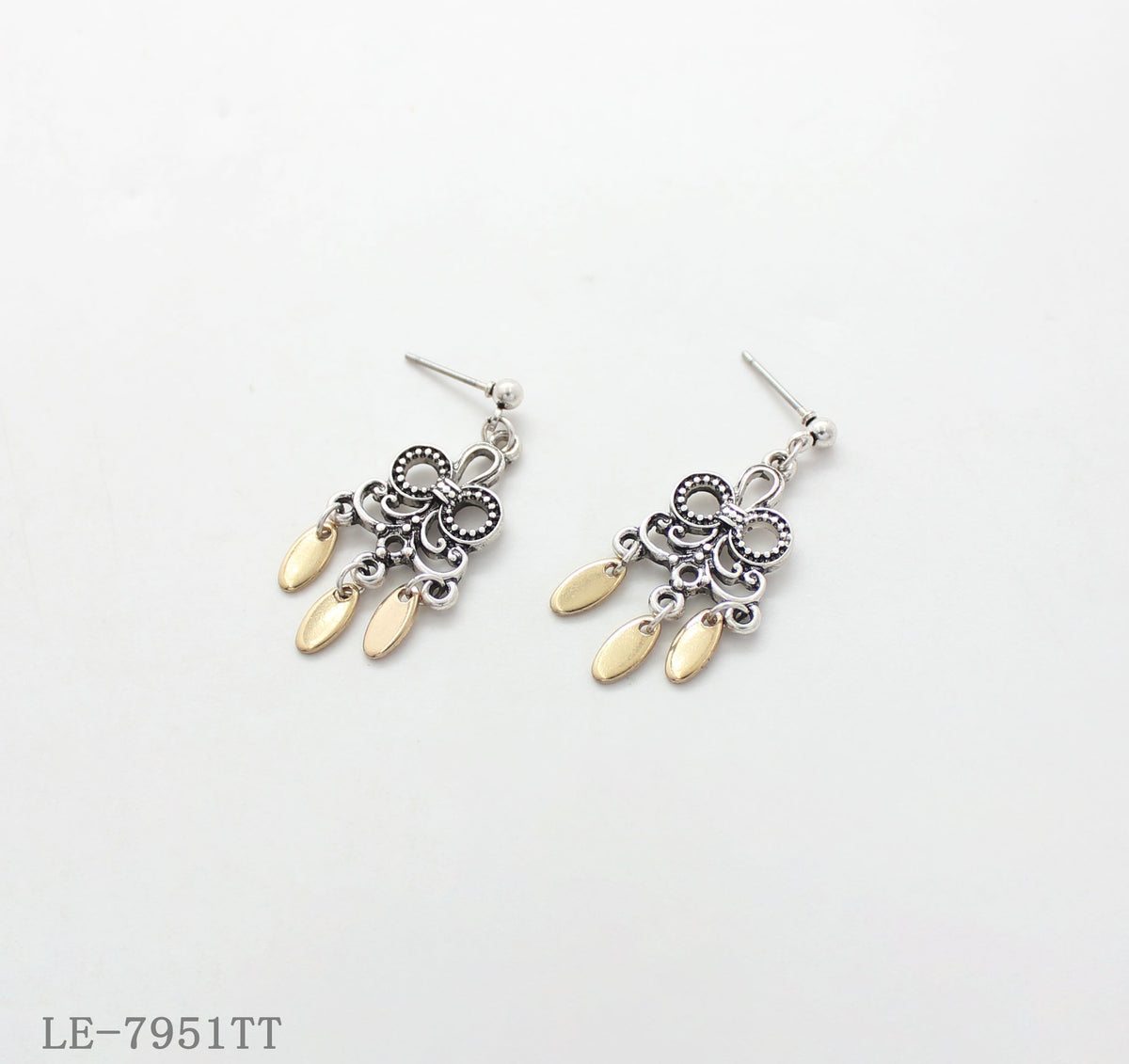 Brushed Silver & Gold Earrings