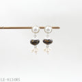 Multi-Layer Glass Pearl Tassel Lacquer Abalone Oval Bead Drop Earrings | Silver Plated Copper Oriental Retro Elegant Stacking Dangle Earrings Factory Wholesale
