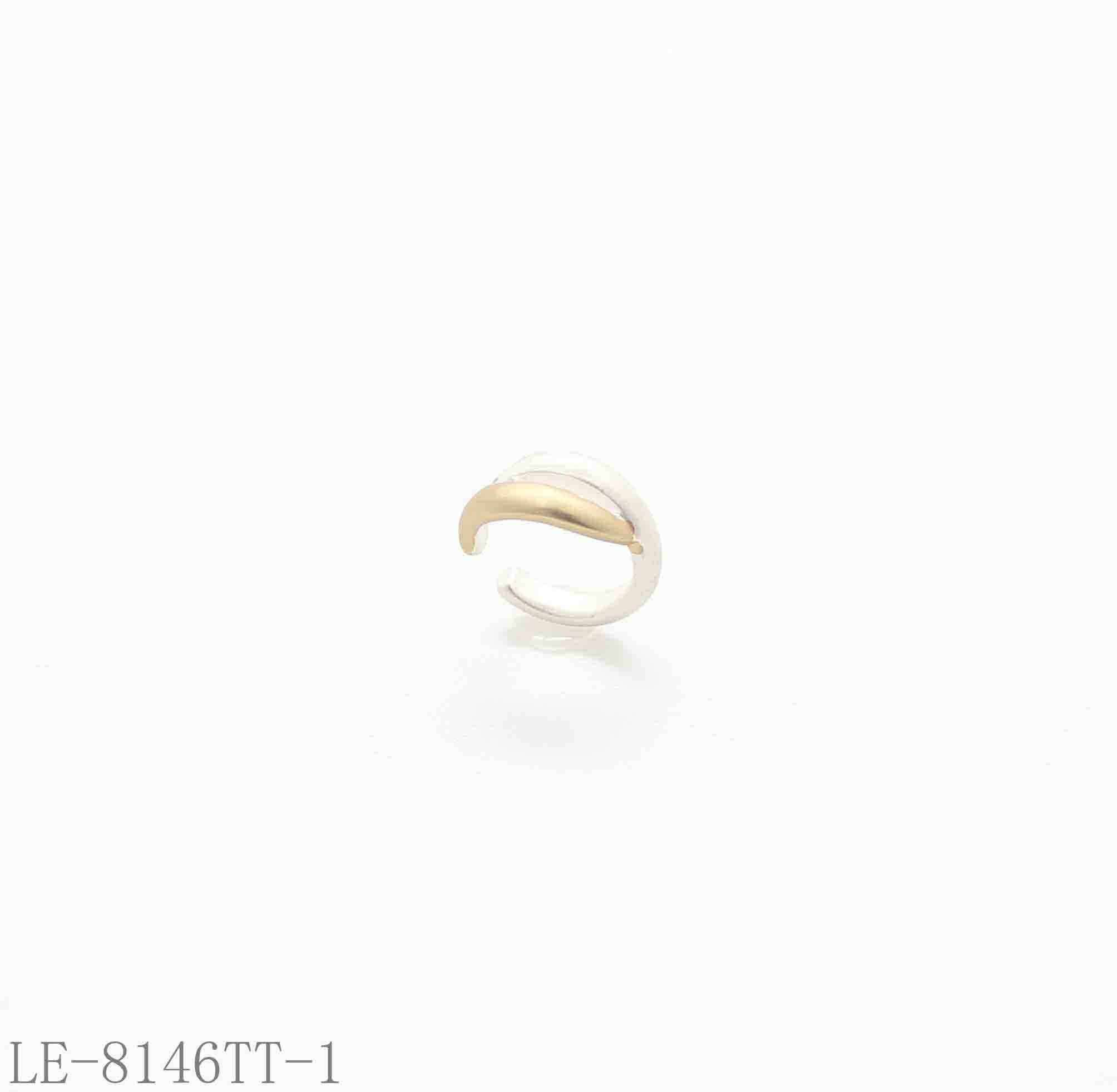 Two-Tone Split Plating Crescent Open Ear Cuff | Zinc Alloy Dual Gold Silver Plated No Piercing Women Minimal Stacking Clip On Ear Cuff Factory Wholesale